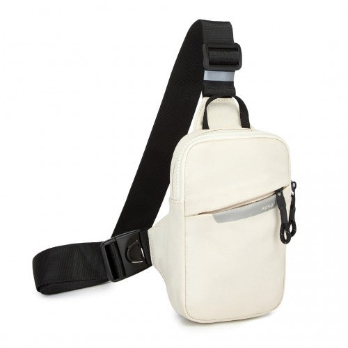 CEK2445 - Kono Lightweight Crossbody Sling Bag with Adjustable Strap Multiple Pockets for Travel and Everyday Use - Beige | Neil's Luggage Store