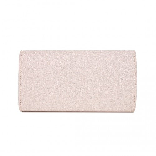 Miss Lulu Glitter Evening Clutch Crystal Embellishment With Detachable Chain | Neil's Luggage Store