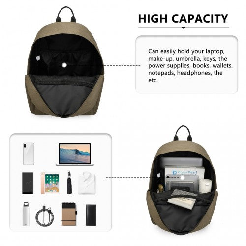E1930 - Kono Durable Polyester Everyday Backpack With Sleek Design - Brown | Neil's Luggage Store