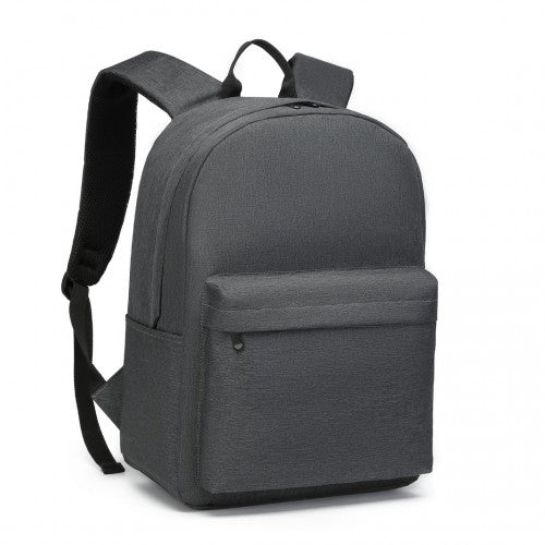 E1930 - Kono Durable Polyester Everyday Backpack With Sleek Design - Dark Grey | Neil's Luggage Store
