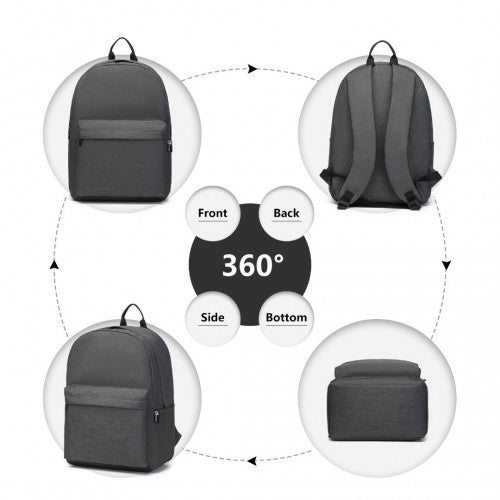 E1930 - Kono Durable Polyester Everyday Backpack With Sleek Design - Dark Grey | Neil's Luggage Store