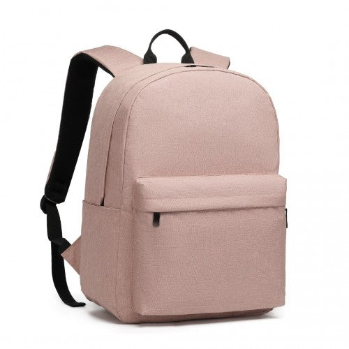 E1930 - Kono Durable Polyester Everyday Backpack With Sleek Design - Pink | Neil's Luggage Store