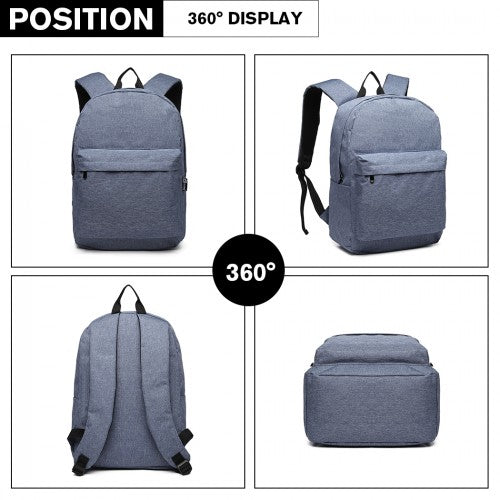 E1930 - Kono Durable Polyester Everyday Backpack With Sleek Design - Blue | Neil's Luggage Store