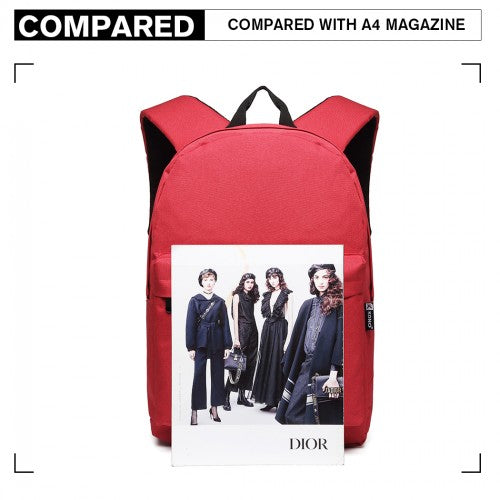 E1930 - Kono Durable Polyester Everyday Backpack With Sleek Design - Red | Neil's Luggage Store