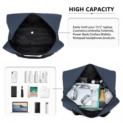 E1960L - Kono Lightweight Multi Purpose Unisex Sports Travel Duffel Bag - Navy | Neil's Luggage Store