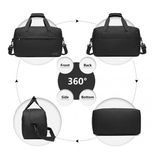 E1960M - Kono Lightweight Multi Purpose Unisex Sports Travel Duffel Bag - Black | Neil's Luggage Store