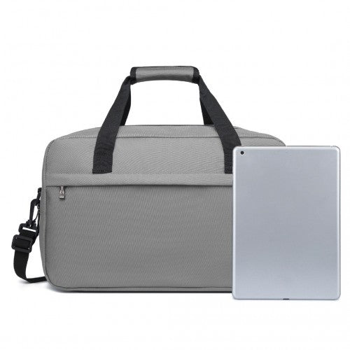 E1960M - Kono Lightweight Multi Purpose Unisex Sports Travel Duffel Bag - Grey | Neil's Luggage Store