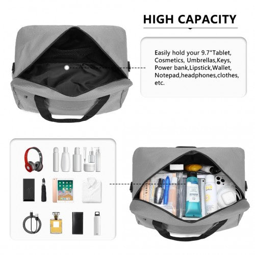 E1960M - Kono Lightweight Multi Purpose Unisex Sports Travel Duffel Bag - Grey | Neil's Luggage Store