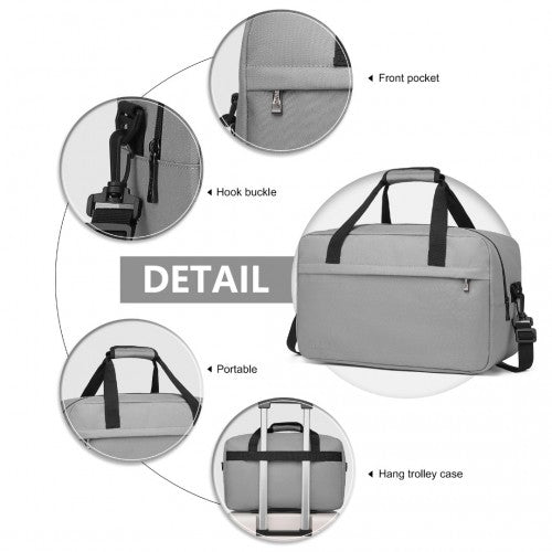 E1960M - Kono Lightweight Multi Purpose Unisex Sports Travel Duffel Bag - Grey | Neil's Luggage Store