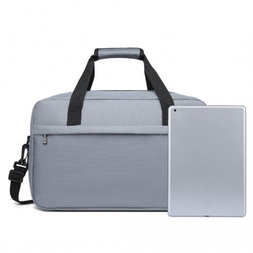 E1960M - Kono Lightweight Multi Purpose Unisex Sports Travel Duffel Bag - Light Grey | Neil's Luggage Store