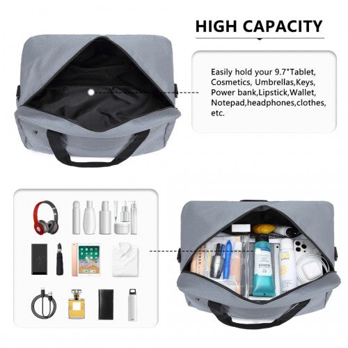 E1960M - Kono Lightweight Multi Purpose Unisex Sports Travel Duffel Bag - Light Grey | Neil's Luggage Store