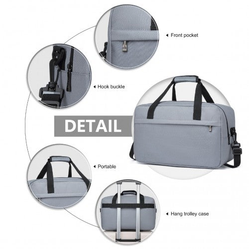 E1960M - Kono Lightweight Multi Purpose Unisex Sports Travel Duffel Bag - Light Grey | Neil's Luggage Store