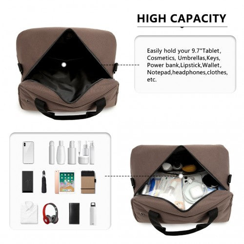 E1960S - Kono Lightweight Multi Purpose Unisex Sports Travel Duffel Bag - Brown | Neil's Luggage Store