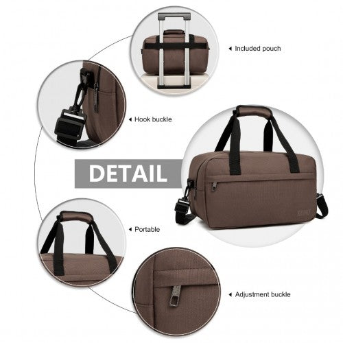 E1960S - Kono Lightweight Multi Purpose Unisex Sports Travel Duffel Bag - Brown | Neil's Luggage Store