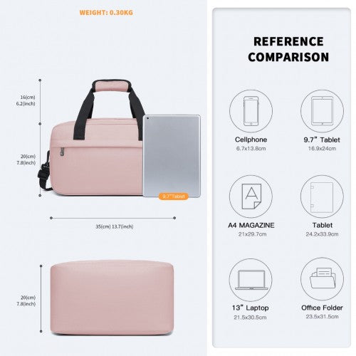 E1960S - Kono Lightweight Multi Purpose Unisex Sports Travel Duffel Bag - Pink | Neil's Luggage Store