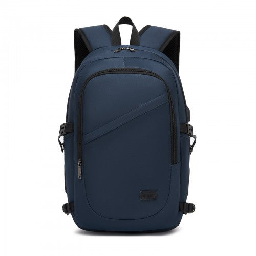 E6715 - Kono Business Laptop Backpack with USB Charging Port - Dark Blue | Neil's Luggage Store