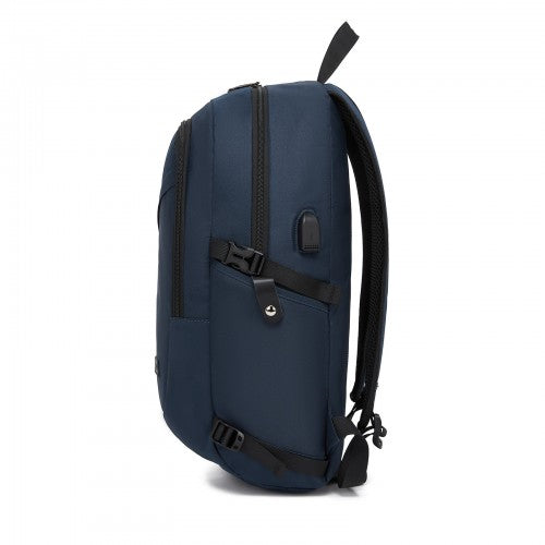 E6715 - Kono Business Laptop Backpack with USB Charging Port - Dark Blue | Neil's Luggage Store