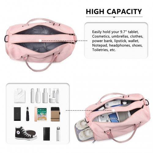 EA2213 - Kono Multi Waterproof Gym bag Carry On Weekend Bag - Pink | Neil's Luggage Store