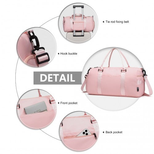 EA2213 - Kono Multi Waterproof Gym bag Carry On Weekend Bag - Pink | Neil's Luggage Store