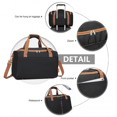 EA2321 - Kono Spacious Travel Storage Bag Handbag - Black And Brown | Neil's Luggage Store