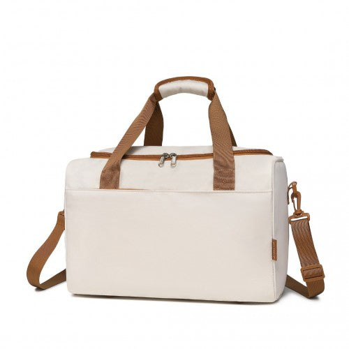EA2321 - Kono Spacious Travel Storage Bag Handbag - Cream | Neil's Luggage Store