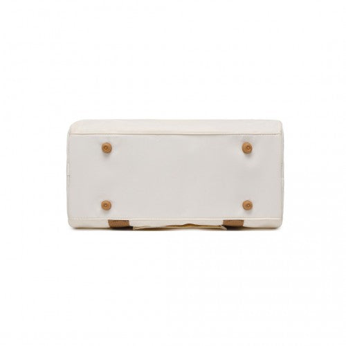 EA2321 - Kono Spacious Travel Storage Bag Handbag - Cream | Neil's Luggage Store