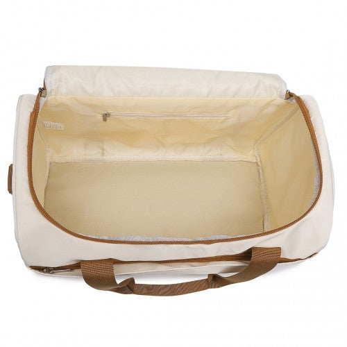 EA2321 - Kono Spacious Travel Storage Bag Handbag - Cream | Neil's Luggage Store