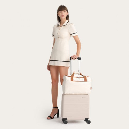 EA2321 - Kono Spacious Travel Storage Bag Handbag - Cream | Neil's Luggage Store
