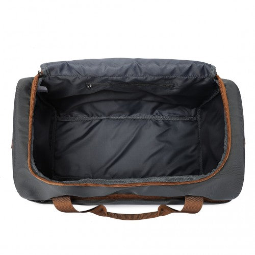 EA2321 - Kono Spacious Travel Storage Bag Handbag - Grey And Brown | Neil's Luggage Store
