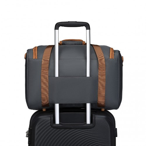 EA2321 - Kono Spacious Travel Storage Bag Handbag - Grey And Brown | Neil's Luggage Store