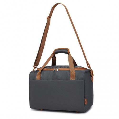 EA2321 - Kono Spacious Travel Storage Bag Handbag - Grey And Brown | Neil's Luggage Store