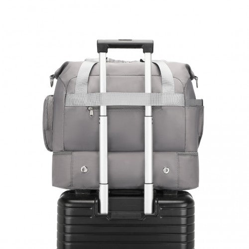 Kono Waterproof Travel Duffel Bag Set with Shoe Compartment - Black