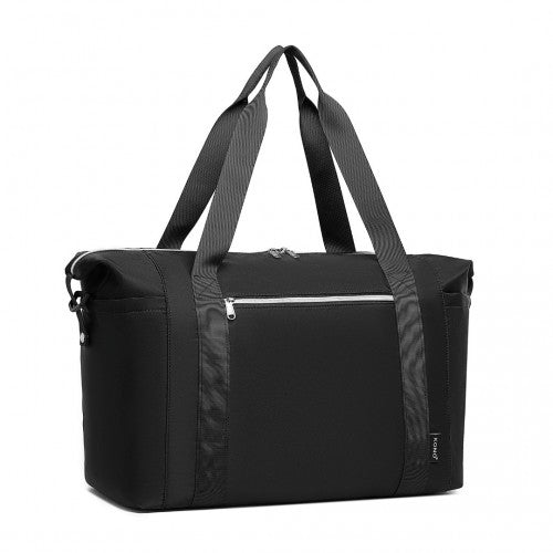 Kono Large Capacity Water-Resistant Travel & Gym Duffel Bag - Black