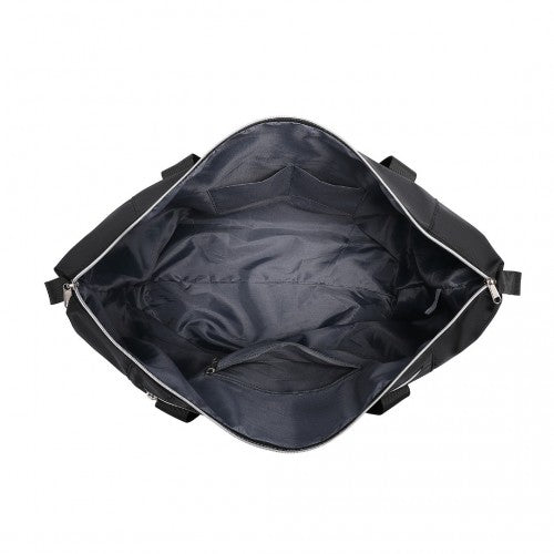 Kono Large Capacity Water-Resistant Travel & Gym Duffel Bag - Black