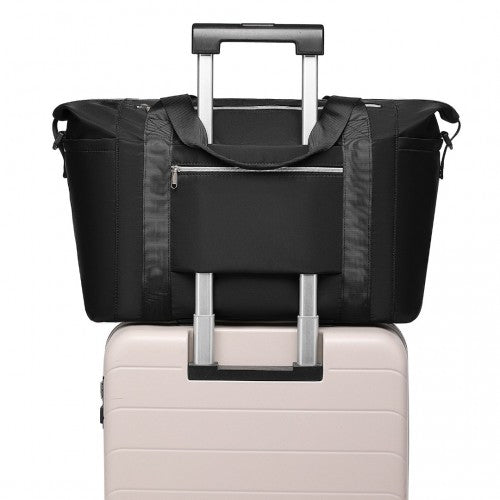 Kono Large Capacity Water-Resistant Travel & Gym Duffel Bag - Black