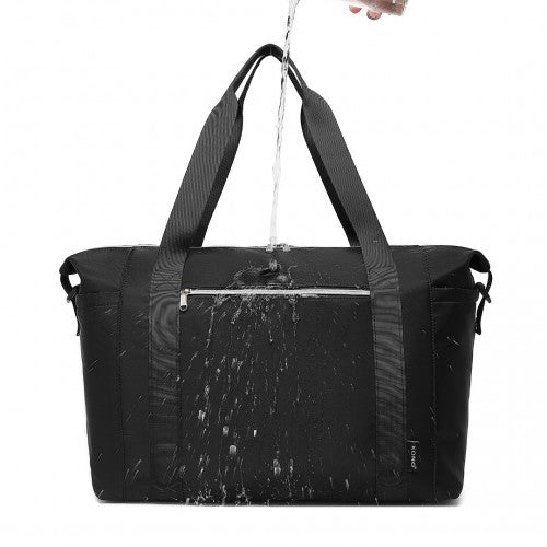 Kono Large Capacity Water-Resistant Travel & Gym Duffel Bag - Black