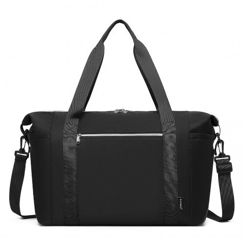 Kono Large Capacity Water-Resistant Travel & Gym Duffel Bag - Black
