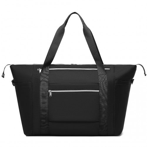 Kono Large Capacity Water-Resistant Travel & Gym Duffel Bag - Black