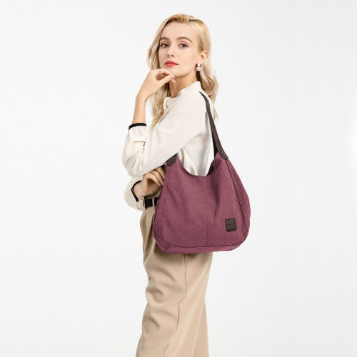 EB2040L - Kono Canvas Shoulder Tote Bag - Claret | Neil's Luggage Store