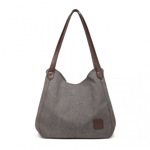 EB2040L - Kono Canvas Shoulder Tote Bag - Grey | Neil's Luggage Store