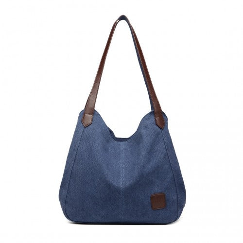 EB2040L - Kono Canvas Shoulder Tote Bag - Navy | Neil's Luggage Store
