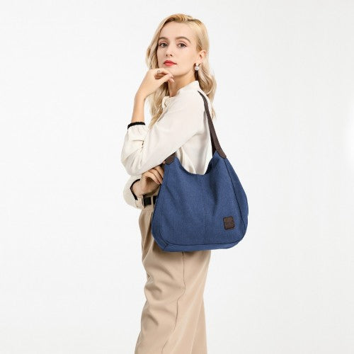 EB2040L - Kono Canvas Shoulder Tote Bag - Navy | Neil's Luggage Store