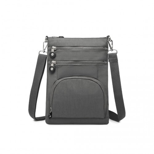 Kono RFID Blocking Multi-Pocket Crossbody Bag - Black