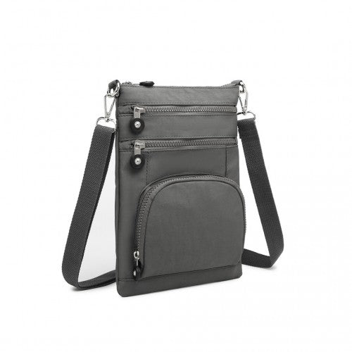 Kono RFID Blocking Multi-Pocket Crossbody Bag - Black