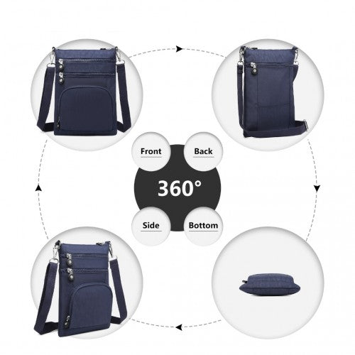 EB2228 - Kono Casual Multi Pocket RFID Blocking Cross body Bag - Navy | Neil's Luggage Store
