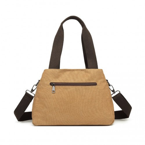 EH2045 - Kono Canvas Multi-Functional Cross Body Bag - Brown | Neil's Luggage Store