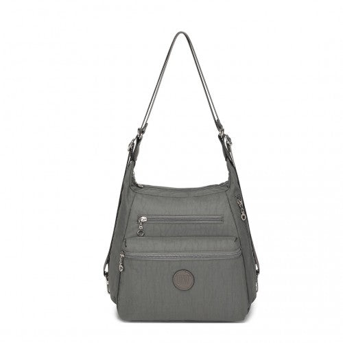 EH2063 - Kono Three Way Multipurpose Casual Shoulder Bag With Double Zippers - Grey | Neil's Luggage Store