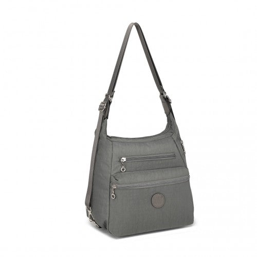 EH2063 - Kono Three Way Multipurpose Casual Shoulder Bag With Double Zippers - Grey | Neil's Luggage Store