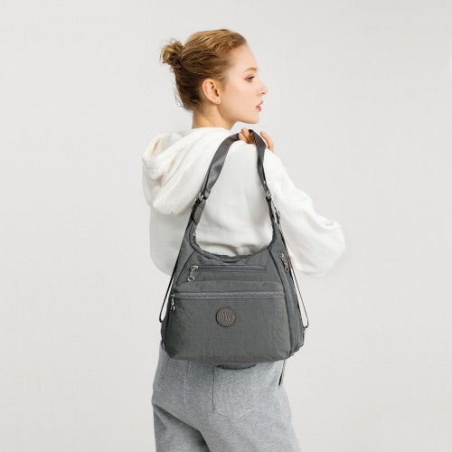 EH2063 - Kono Three Way Multipurpose Casual Shoulder Bag With Double Zippers - Black | Neil's Luggage Store