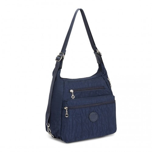 EH2063 - Kono Three Way Multipurpose Casual Shoulder Bag With Double Zippers - Navy | Neil's Luggage Store